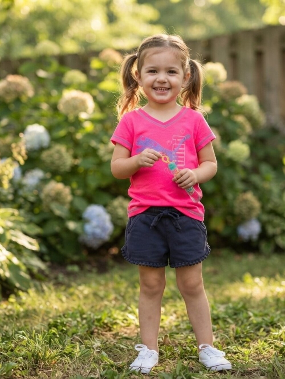 Puma 4T Fuchsia Tee and Navy Shorts Set